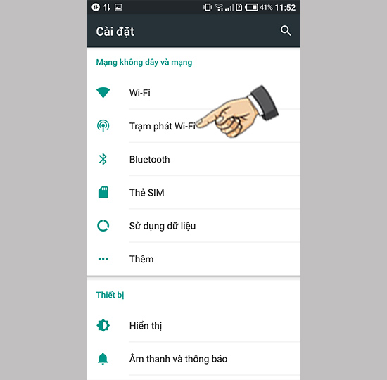 Vào trạm phát Wi-Fi